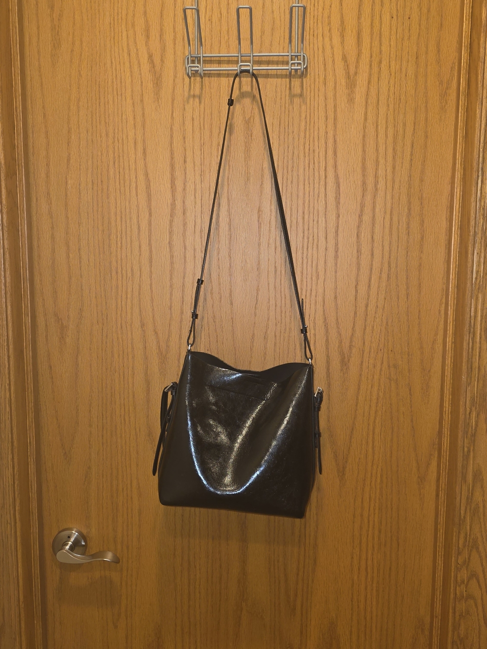 Zara Black Double Strap Bucket Bag